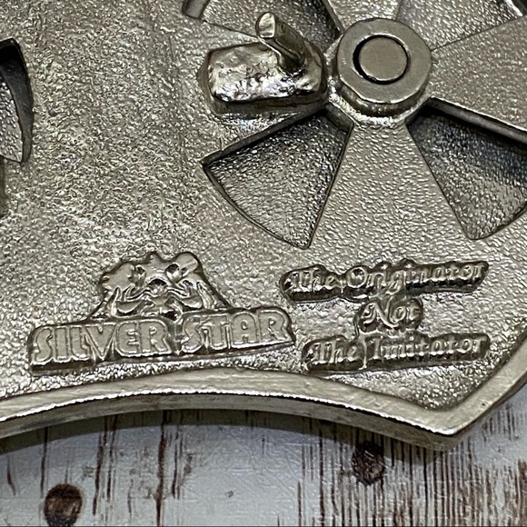 SILVER STAR Disc Jockey DJ Music Turn Table Silver Belt Buckle - Picture 9 of 10